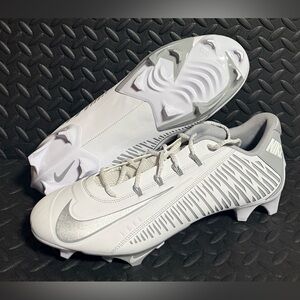 Nike Vapor Edge 360 VC White Silver Football Cleats‎ Mens Size 15
